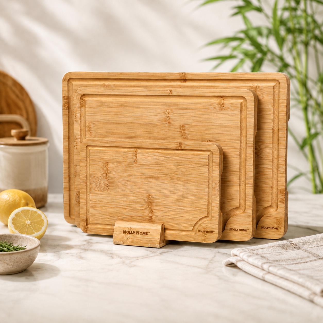 Premium Bamboo Cutting Board Set (4-Piece)