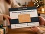 Two people exchanging a gift of Nolly Home premium large bamboo cutting board.